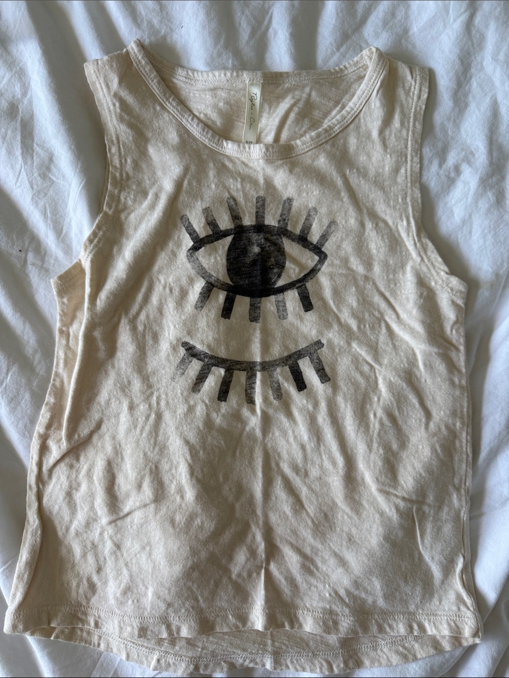 Rylee and cru Kids Cream Eye Graphic Tank Top size 6/7 unisex